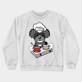 Funny schnauzer is cooking Crewneck Sweatshirt